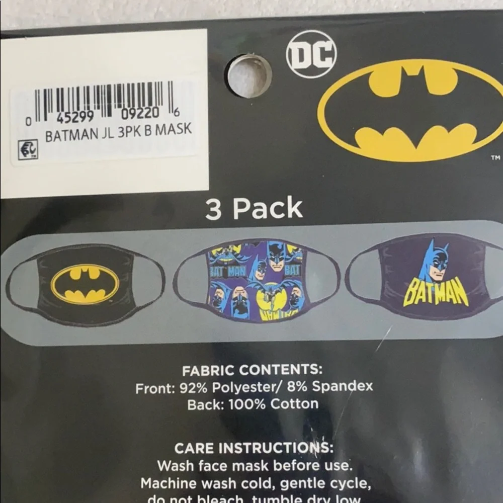 Batman Children’s washable face mask set of 3